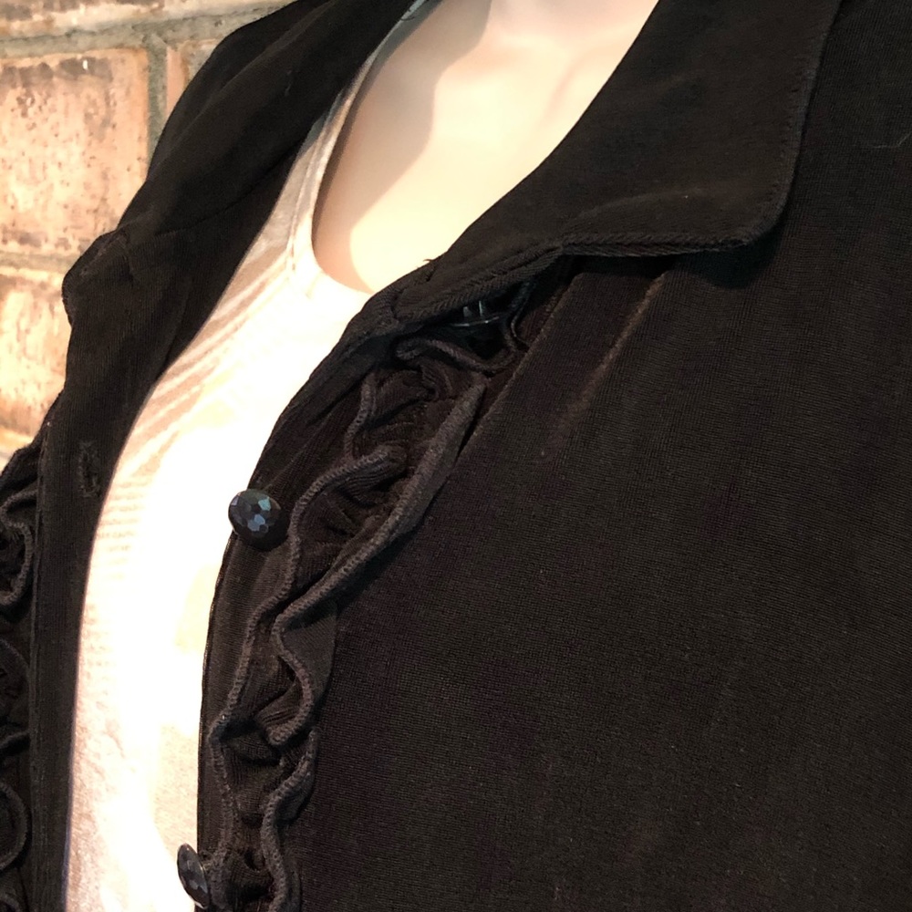 Black Ruffled Lightweight Jacket - image 8